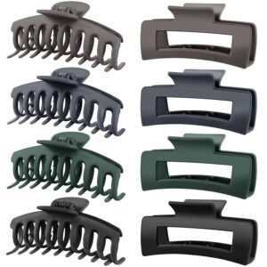 ANNA CREATIONS Korean Fashion Matte Hair Claw Clips Strong Hold Clutcher for Thick & Thin Hair Accessories Clutches for Women & Girls Pack of 8