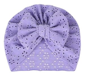 ANNACREATIONS Premium Soft Bow Head Wrap Super Stretchable Headband Hair Accessories For Baby Girls (Purple)