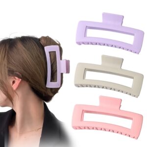 Anna Creations Korean Matte Hair Claw Clips – Pack of 3 (10.4cm)